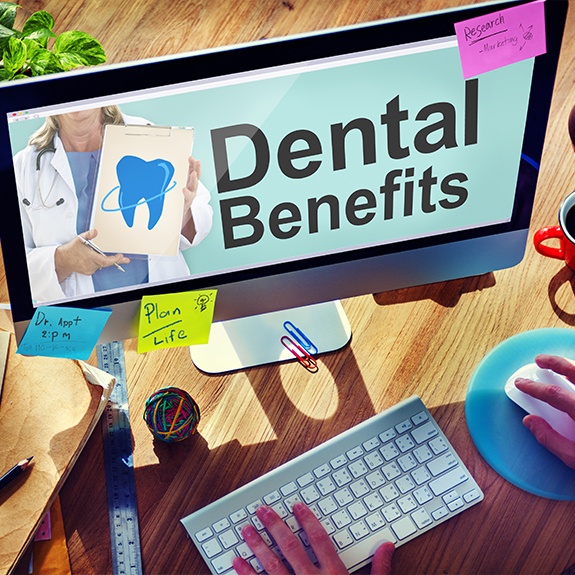 Dental insurance on computer scren