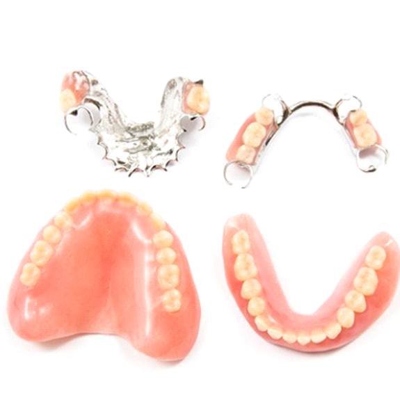 two full dentures and two partials