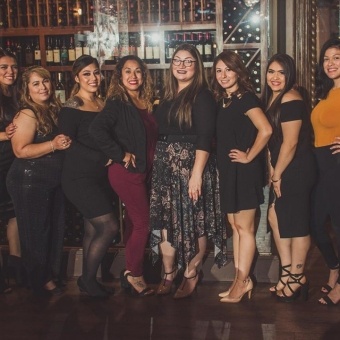 Group of team members on celebratory night out together